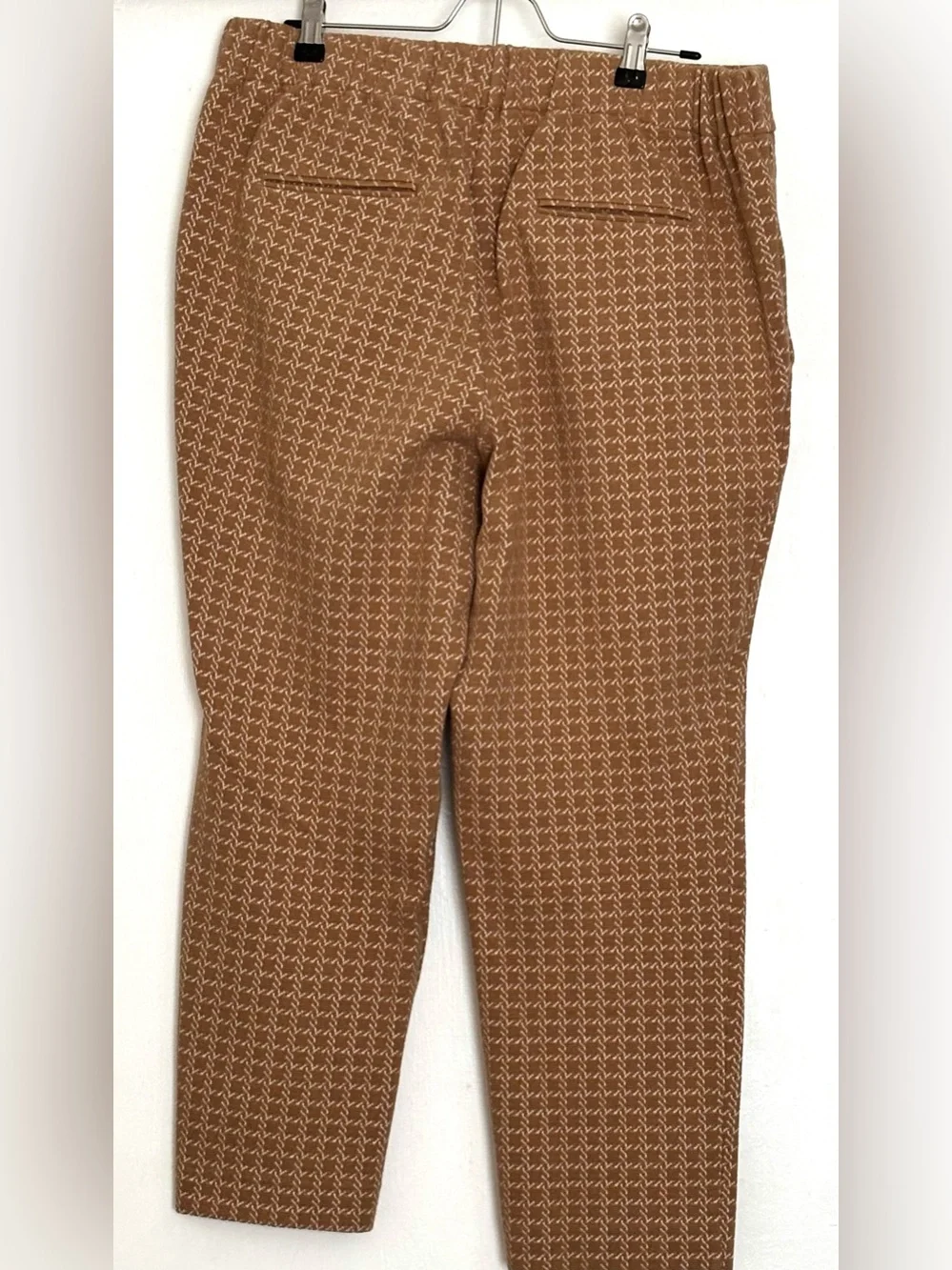 Ann Taylor The Eva Easy Ankle Pants Tan Print Size LP Petite - Picture 2 of 4